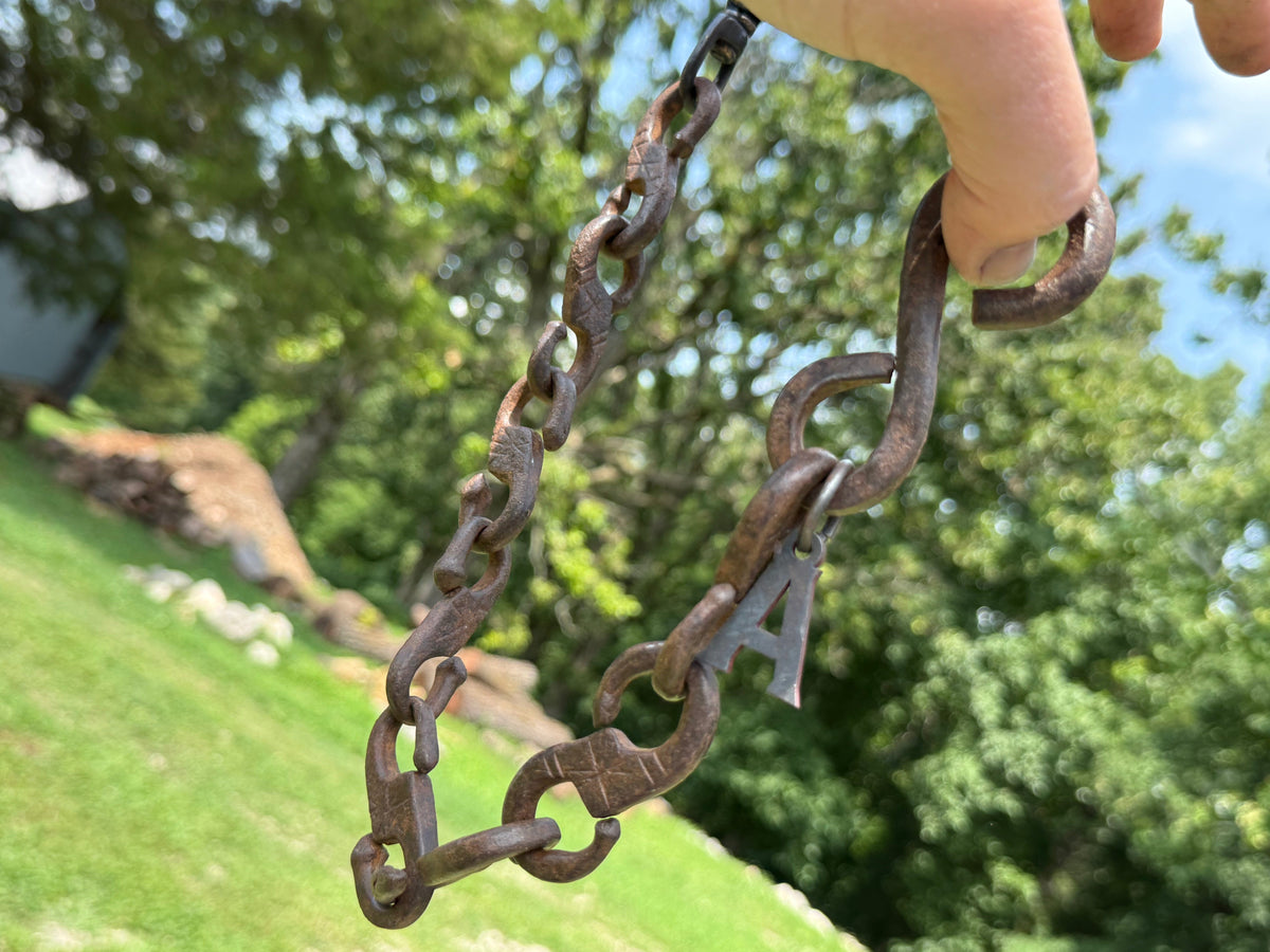 19” Hand Forged 1800’s Wrought Iron Wallet Chain by RTANVIL