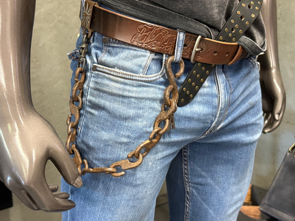 19” Hand Forged 1800’s Wrought Iron Wallet Chain by RTANVIL