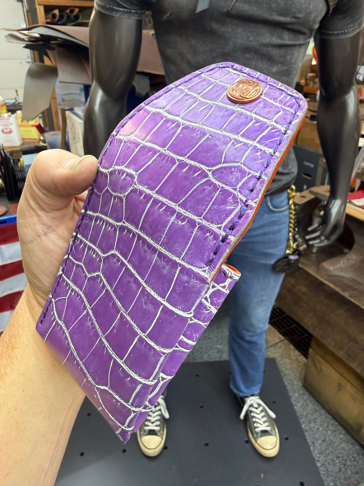 Sarasota Wallet - Purple Crocodile