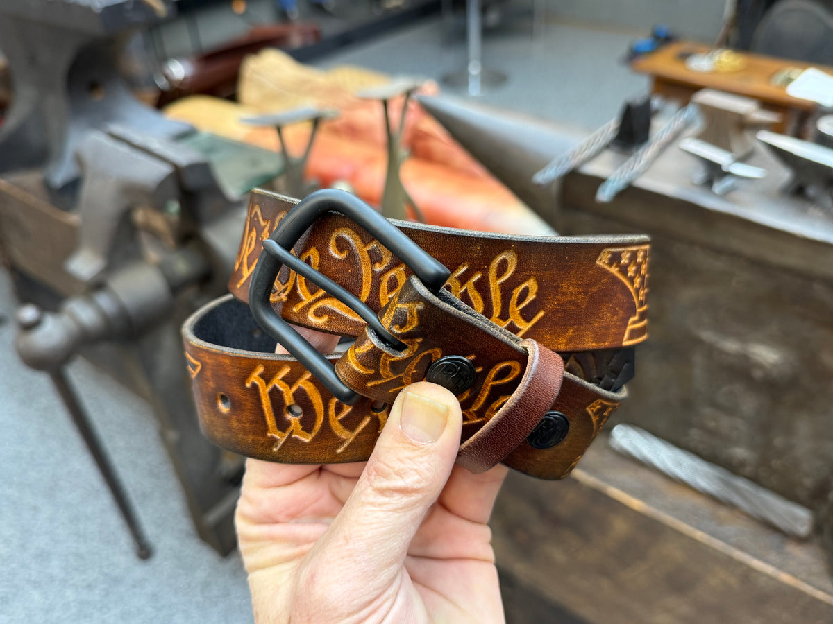 Custom Leather Belt - We The People