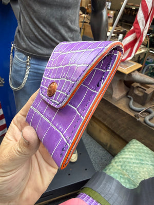 Sarasota Wallet - Purple Crocodile