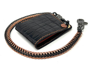 22 Inch Half Persian Wallet Chain - Black & Copper