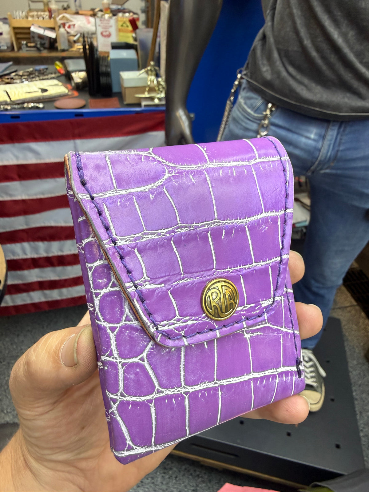 Sarasota Wallet - Purple Crocodile