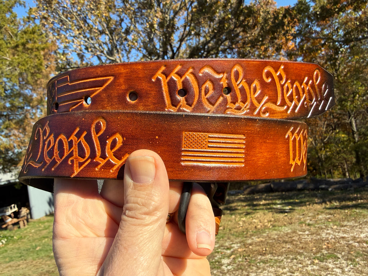 Custom Leather Belt - We The People