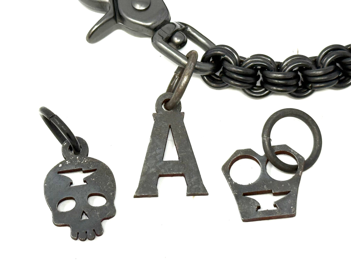 3-in-3 Black Stainless Chainmail Wallet Chain - 18”