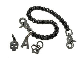 3-in-3 Black Stainless Chainmail Wallet Chain - 18”