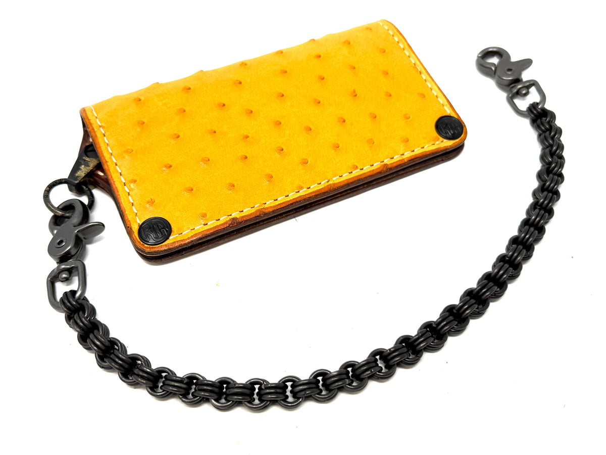3-in-3 Black Stainless Chainmail Wallet Chain - 18”