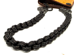 3-in-3 Black Stainless Chainmail Wallet Chain - 18”