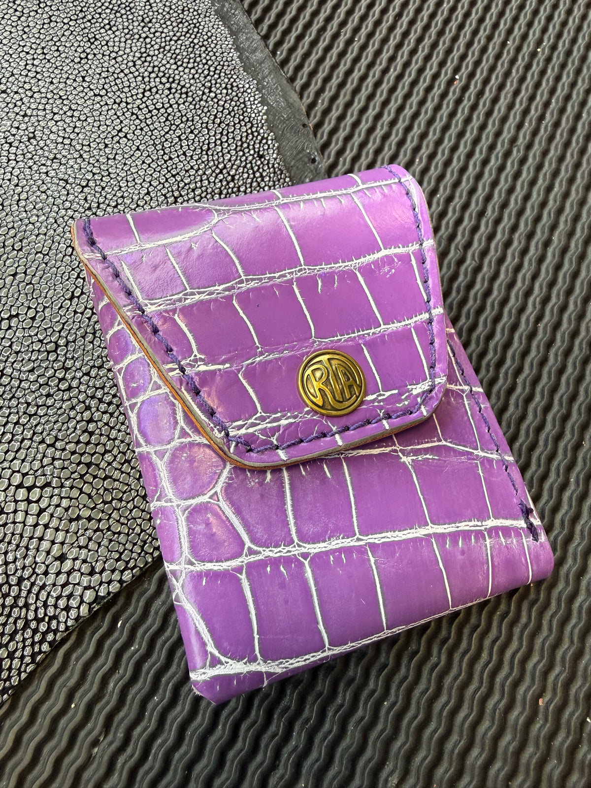 Sarasota Wallet - Purple Crocodile