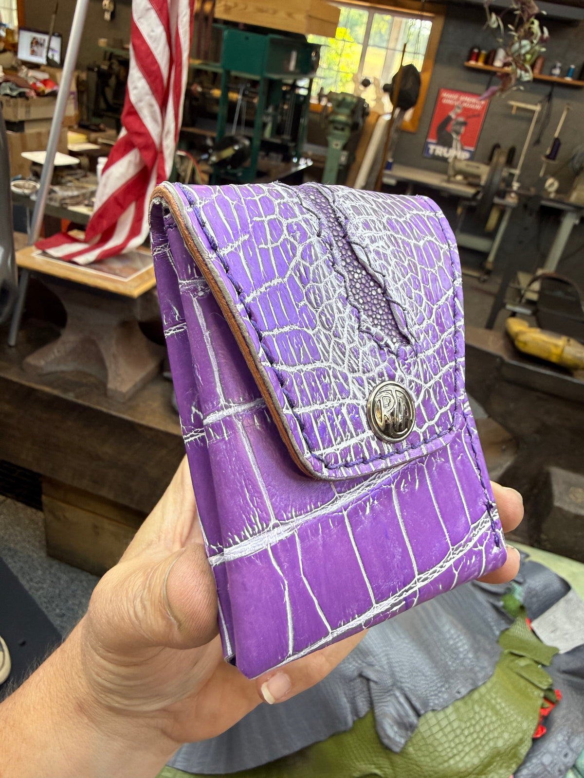 Sarasota Wallet - Purple Crocodile: CLOACA Edition