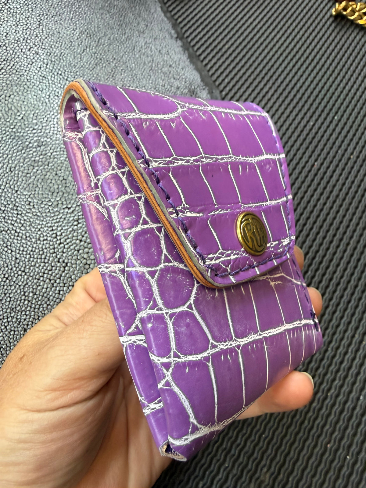 Sarasota Wallet - Purple Crocodile