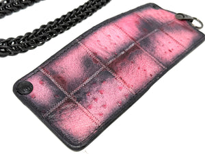 5G Bifold Leather Chain Wallet - “Asphalt Flamingo”