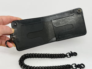 5G Bifold Leather Chain Wallet - “Asphalt Flamingo”