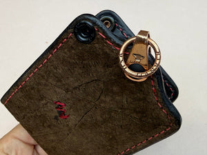 5G Bifold Leather Chain Wallet - Chocolate Hippo