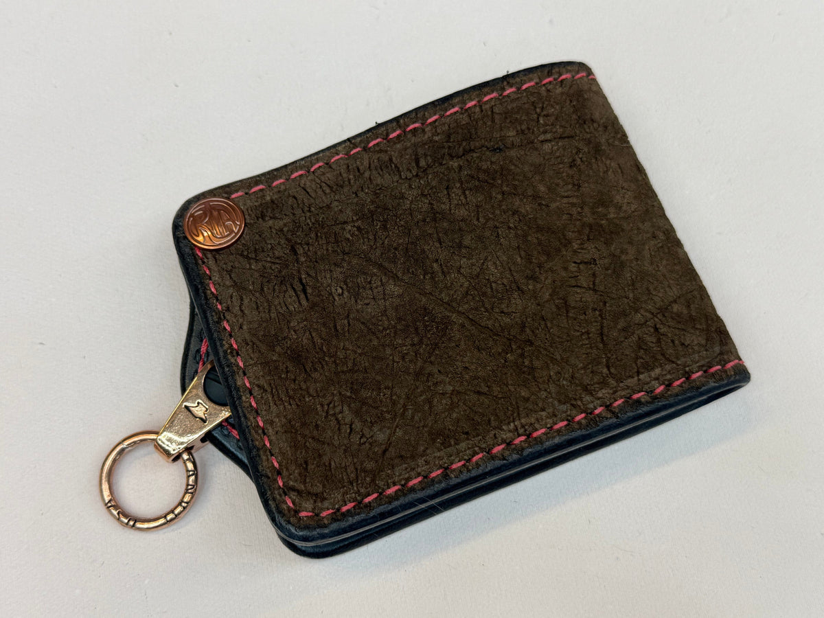 5G Bifold Leather Chain Wallet - Chocolate Hippo
