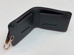 5G Bifold Leather Chain Wallet - Chocolate Hippo