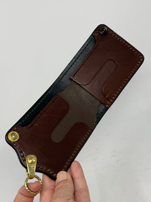 5G Bifold Leather Chain Wallet - Purple Alligator