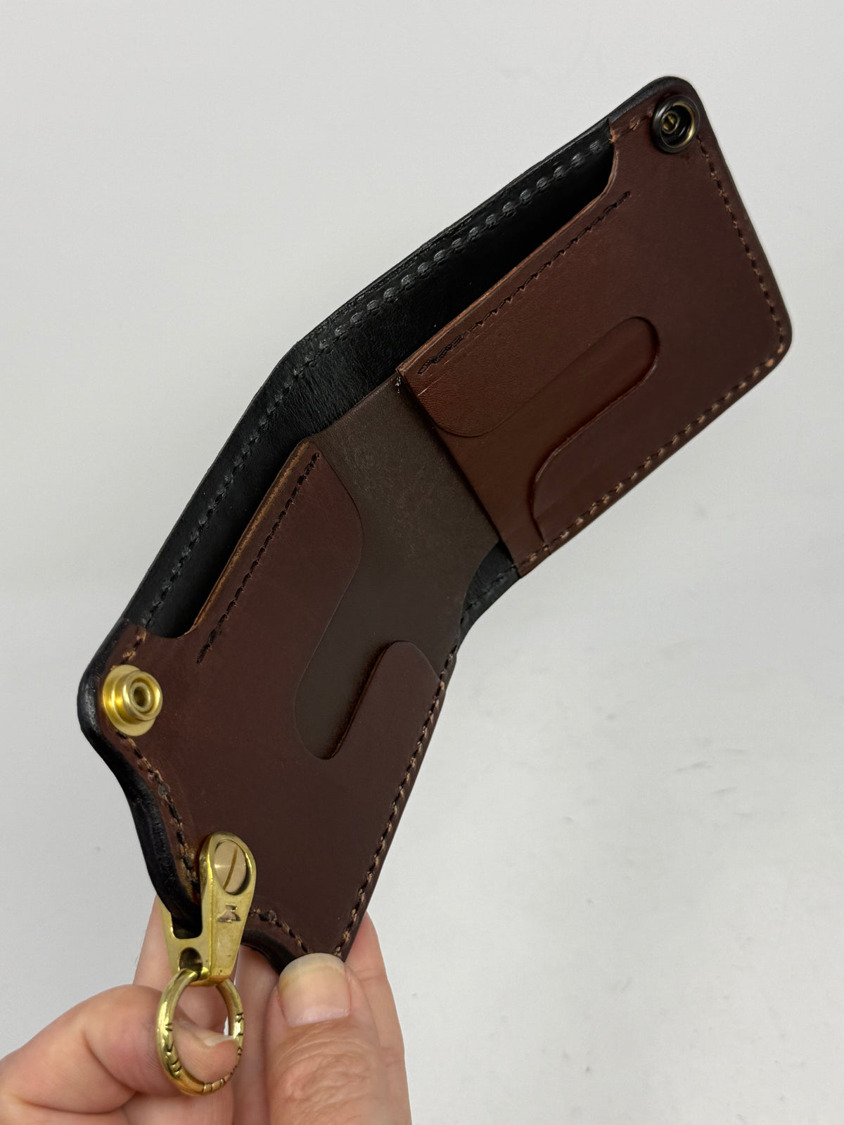 5G Bifold Leather Chain Wallet - Purple Alligator