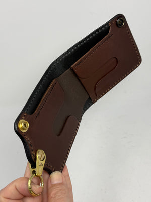 5G Bifold Leather Chain Wallet - Purple Alligator