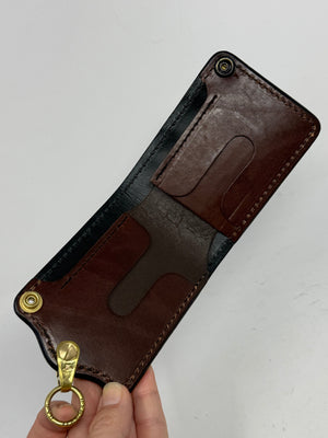 5G Bifold Leather Chain Wallet - Purple Alligator