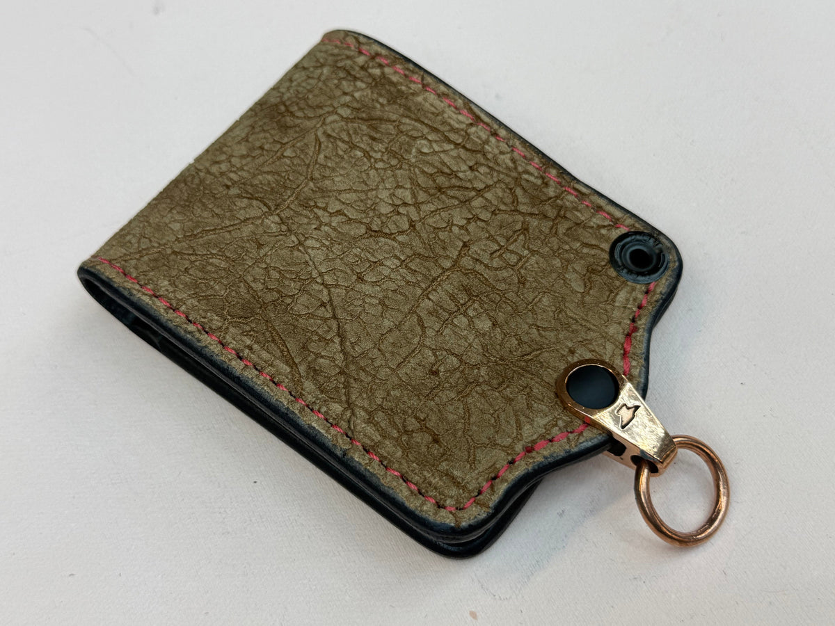 5G Bifold Leather Chain Wallet - Tan Hippo