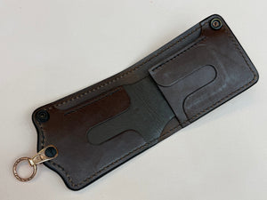 5G Bifold Leather Chain Wallet - Tan Hippo