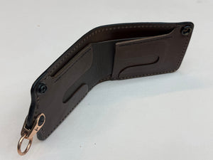 5G Bifold Leather Chain Wallet - Tan Hippo