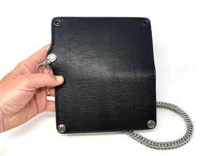 5G Long Biker Chain Wallet - Black Lizard