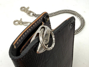 5G Long Biker Chain Wallet - Black Lizard