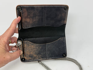5G Long Biker Chain Wallet - Black Lizard
