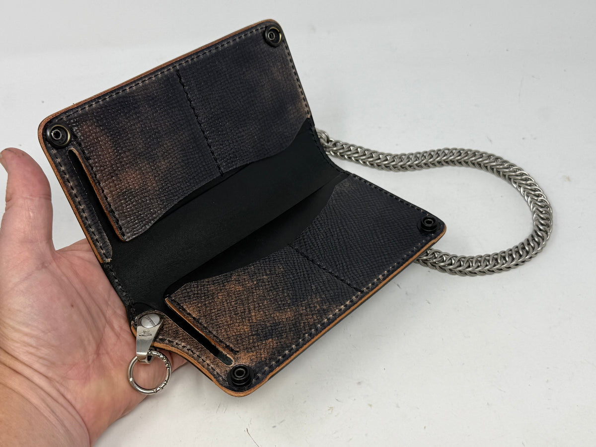 5G Long Biker Chain Wallet - Black Lizard