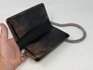 5G Long Biker Chain Wallet - Black Lizard
