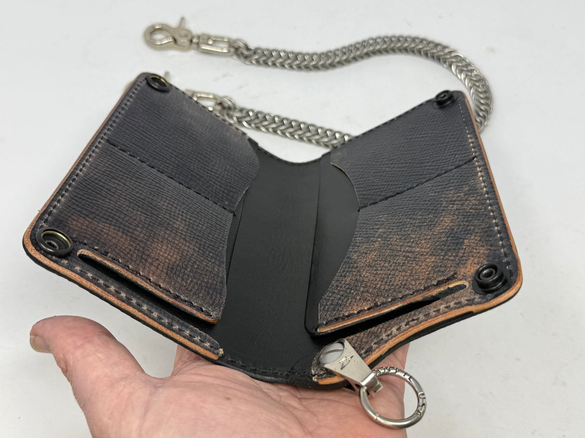 5G Long Biker Chain Wallet - Black Lizard