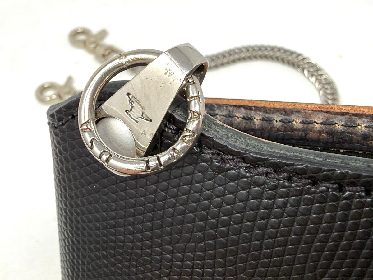 5G Long Biker Chain Wallet - Black Lizard