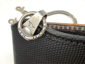5G Long Biker Chain Wallet - Black Lizard