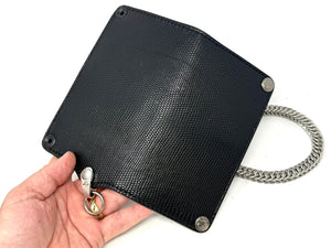 5G Long Biker Chain Wallet - Black Lizard