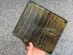5G Long Biker Chain Wallet - Black/Gold Alligator Cloaca