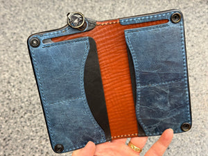 5G Long Biker Chain Wallet - Black/Gold Alligator