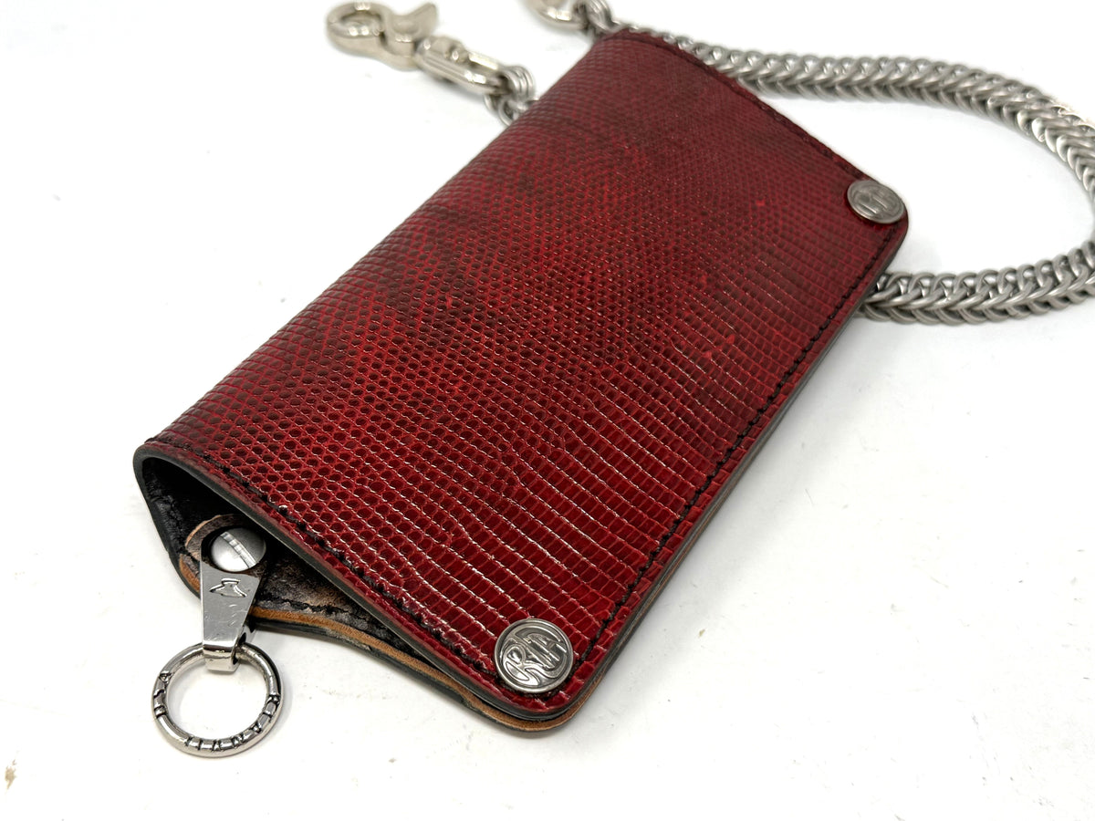 5G Long Biker Chain Wallet - BloodRed Lizard