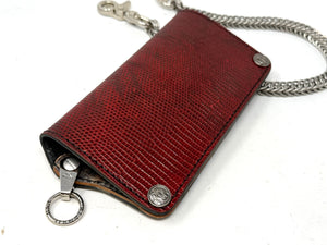 5G Long Biker Chain Wallet - BloodRed Lizard
