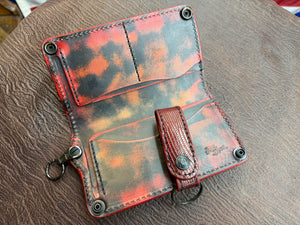 5G Long Biker Chain Wallet - BloodRed Lizard - Anvil Customs