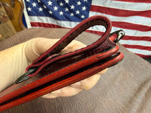 5G Long Biker Chain Wallet - BloodRed Lizard - Anvil Customs