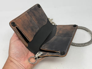 5G Long Biker Chain Wallet - BloodRed Lizard