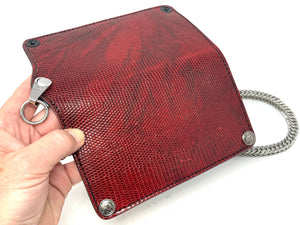 5G Long Biker Chain Wallet - BloodRed Lizard