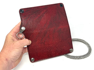 5G Long Biker Chain Wallet - BloodRed Lizard