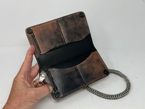 5G Long Biker Chain Wallet - BloodRed Lizard