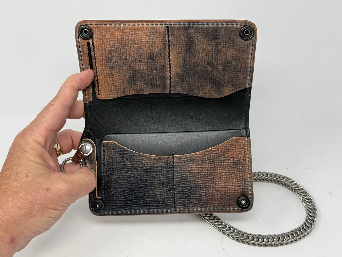 5G Long Biker Chain Wallet - BloodRed Lizard