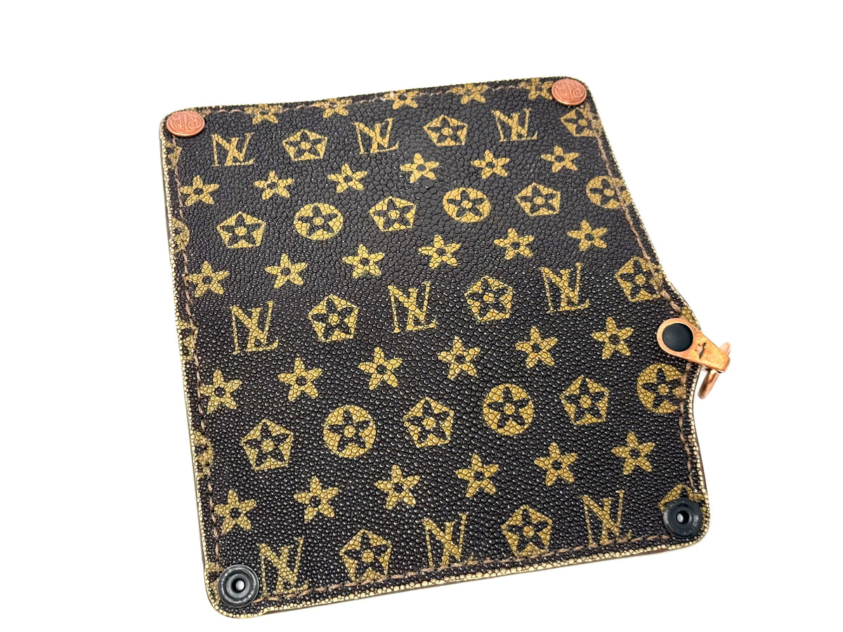 5G Long Biker Chain Wallet - Brown/Gold Designer Stingray - Anvil Customs