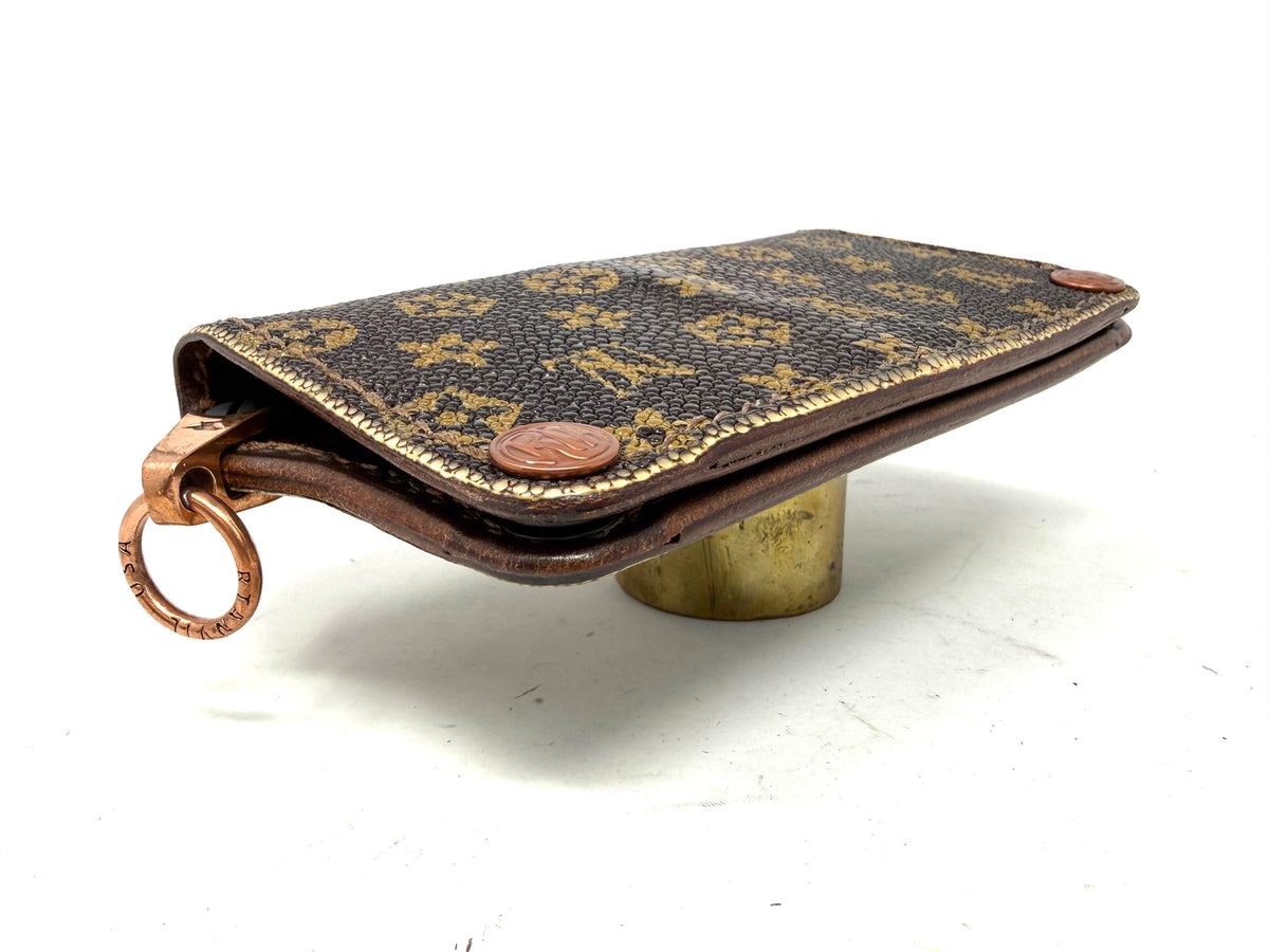 5G Long Biker Chain Wallet - Brown/Gold Designer Stingray - Anvil Customs