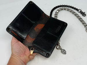 5G Long Biker Chain Wallet - Cognac Elephant